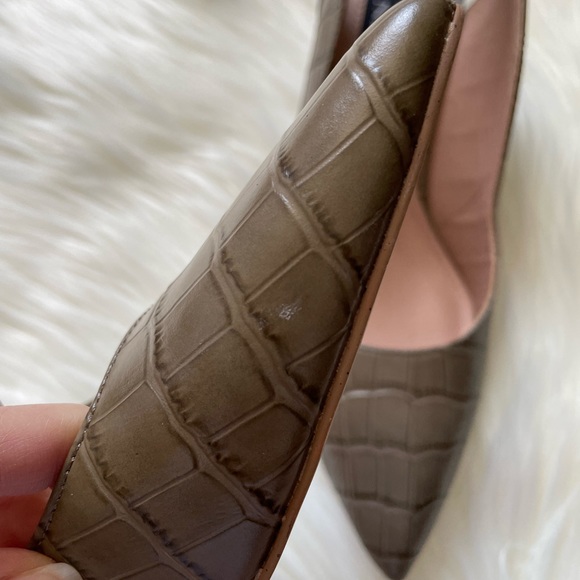 ZAC ZACPOSEN Point Toe Kitten Heeled Slingback Pumps In Croc Print Size 7.5 - Picture 11 of 11